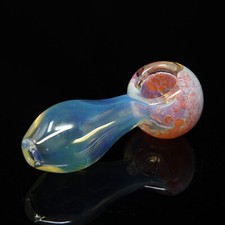 Handmade Mini Colorful Orange Color Changing Smoking Glass Pipes 3.5 inch picture