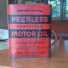 Antique O'Dell Peerless Perfected Motor Oil Advertising Can Red/Black Gas & Oil  picture