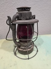 VINTAGE DIETZ VESTA GM&O RR RAILROAD LANTERN RED NOS GLOBE PAPER LABEL UNWIPED picture