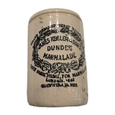 Antique James Keiller & Son Ltd Dundee Orange Marmalade Stoneware Crock Jar picture