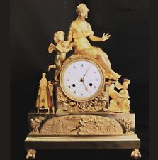 Exquisite French Empire Ormolu Gilded Mantel Clock 