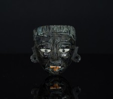 Contemporary Mayan mask pendant Handmade Granite with Shell & Bone Inlays picture