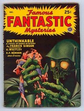 Famous Fantastic Mysteries Dec 1946 Fine-5.5 Pulp Finlay Classic Skull Very Nice picture