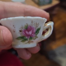 Vintage Wood & Sons Burslem England Roses Espresso Demitasse Cup & Saucer picture