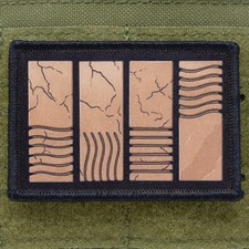 Fifth Element Stones Patch Earth Wind Fire Water USA Made Hook & Loop 3x2 picture