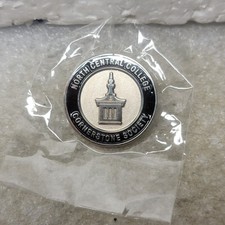 North Central College Cornerstone Society Pin Button Round Silver picture