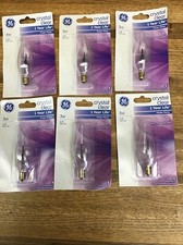 (Lot Of 6) GE Flicker Flame 3 Watt Candelabra Bulbs Decorative Appliance Bulbs picture