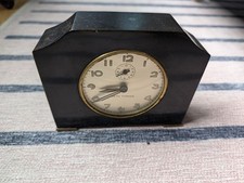 1930s Seth Thomas Black Swirl Catalin Bakelite Art Deco Alarm Clock Needs Repair picture