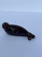 Vintage Boma Resin Inuit Black Soapstone Sea Lion Seal Hand Carved  Figurine picture