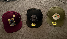 New Era 59FIFTY Fitted Star Wars Cap Lot The Mandalorian Darth Vader size 7 7/8 picture