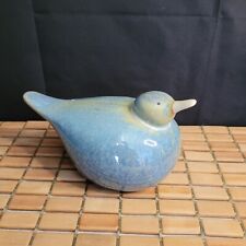 Large Ceramic Blue Beige Bird Seagull Pottery Figurine Home Decor Garden picture