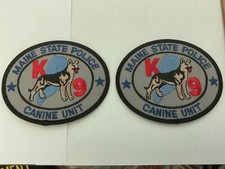 Maine State Police Canine Unit new  collectable patch set full size picture