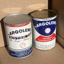 VINTAGE FULL NOS~ ARGOLENE 1-QUART MOTOR OIL  and 1 ARGOMATIC  TRANS FLUID PAIR picture