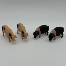 VTG ✅ Britains Ltd 1:32 Farm Animals Pig Lot of 4 ✅ Saddleback & Spotted Pigs picture