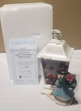 NEW Bradford Exchange Snowman LIGHTS UP Peace Holiday Lantern by Thomas Kinkade picture