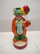 Vintage Enesco Happy Clown Music Box Wind Up Plays You Light Up My Life ORANGE  picture