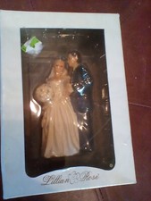 wedding cake topper figurine lillian rose caucasian bride & groom NEW picture