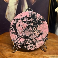 Polished Rhodonite Disc Approx 3.55 in picture