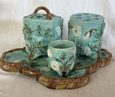Rare Beautifull  Majolica Tobacco Set 4 pieces picture