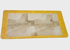 Antique Stereoview Card Of City Ruins On Yellow Mount picture