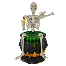 Way To Celebrate Animated Skeleton in Cauldron Halloween Outdoor Decor, 43 in picture