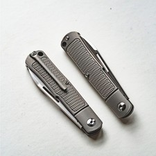 J.E. Made Gunstock Modern Slipjoint Knife - Checkered Ti, S35VN - Discontinued picture