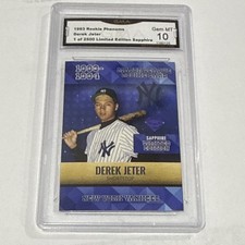 Rookie Phenom 1993 Derek Jeter Sapphire Limited Edition 1/2500 Graded Card picture