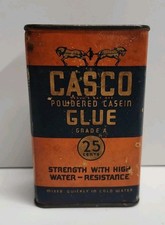 Vintage Casco Powdered Casein Glue Tin Can 25 Cent Advertising Collectible Tin picture