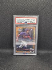 2017 TOPPS BOWMAN CHROME MB PROSPECTS ORANGE REFRACTOR RONALD ACUNA PSA 9 picture
