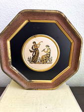 Vintage Guildcraft Octagonal Greco-Roman Double-Sided Metal Tin – 1960s/70s picture
