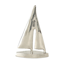 WHW Whole House Worlds Silver Spinnaker Sail Boat Sculpture, Polished Aluminu... picture