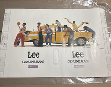 Vintage Lee Genuine Jeans Advertising School Book Cover Yellow Car New lot of 8 picture