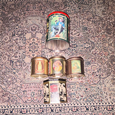 vintage 1990s Coca-Cola Soda Collectible Tin Lot of 5 w/ Jigsaw Puzzle picture