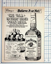 1975 Jim Beam Bourbon Whiskey Ripley's Believe It or Not Vintage Ad Print picture
