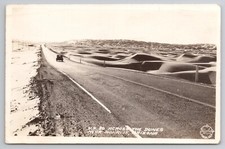 1930-50 Postcard Rppc U S 80 Across The Dunes Near Mohawk Arizona Amtique Car picture