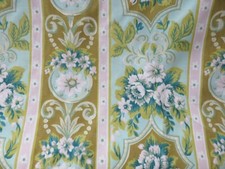 Vintage Rayon Cohama Vat Screen Print NASSAU Fabric OFF THE BOLT Stunning Greens picture