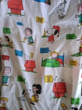 Vintage 1971 Peanuts Snoopy “HAPPINESS IS” Fitted Sheet Twin Excellent Vibrant picture