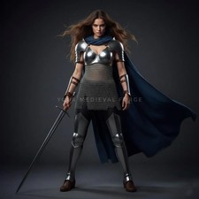 Female Steel Armor Knight Set Medieval Cosplay LARP Reenactment Wearable Costume picture