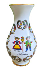 Small Vase Souvenir from Austria Gold Rim Bright Colors Traditional Dress picture