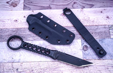 ZU Bladeworx Shrapnel Tanto, Tuffride Finished Cryodur A2 Steel, Blk Sheath picture