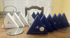 ☀SWAROVSKI☀ 1998-2010 ANNUAL ORNAMENTS SNOWFLAKE  - 13 TOTAL W/ BOXES + 3 STANDS picture