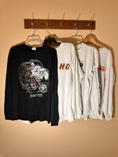 Lot Of 4 Vintage LS Motorcycle Shirts Harley Davidson Sturgis XL 2000 - 2004 Y2K picture