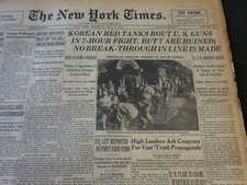 1950 JULY 6 NEW YORK TIMES - KOREAN RED TANKS ROUT U. S. GUNS - NT 5793 picture