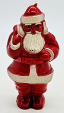 Vintage Hard Plastic Santa Figurine c1940s 3.25 inch Christmas Red White picture