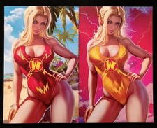 WAIFU CHRONICLES #1 Lady Flash + Reverse Flash Cosplay Nice Variant Set Dhaxina  picture