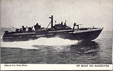 U.S. Navy PT Boat on Maneuver Vintage Postcard 4P23-27 picture