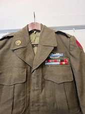 WWII US Army Ike Jacket Uniform Set Staff Sergeant CIB Ribbons Shirt Trousers picture