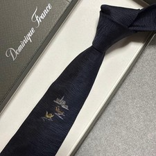 Extreme Excellent condition Dominique France Tie Navy Castle Ship Pattern Three picture
