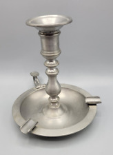 Vintage Pewter Candle Holder Ashtray Ash Tray Baecker B Zinn Candlestick Holder picture