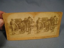 Antique 1899 Hotchkiss Quick Firing Gun Shelling Insurrections Stereoscope Card picture